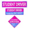 KVAEY 3 PCS Student Driver Car Magnet, Adhesive High Reflective