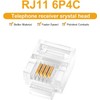TECHZOCO RJ11 Plug, Modular Telephone Connector, 6P4C Connector, Telephone Adapter,