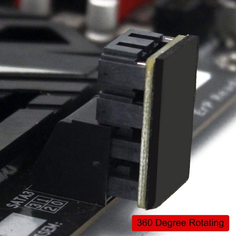 Xiwai SATA 7Pin Female to 7Pin Male 360 Degree Angled