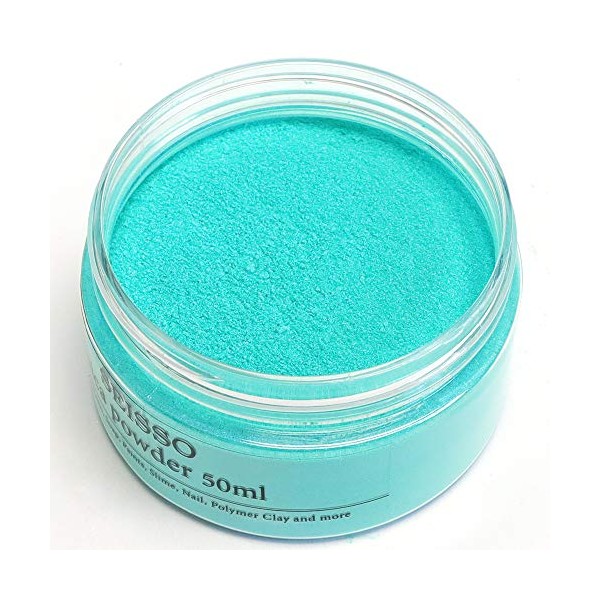 Turquoise Blue Mica Powder for Epoxy Resin 1.7 oz /50g Powdered Pigment for Soap Colorant Bath Bomb Dye, Cosmetic Grade for Lip Gloss, Acrylic Nails Polish, Craft Projects