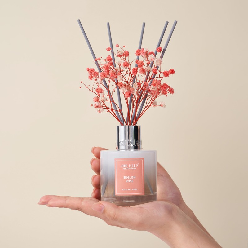 Airkeep Reed Diffuser Set,3.38 fl oz (100 ml) - English