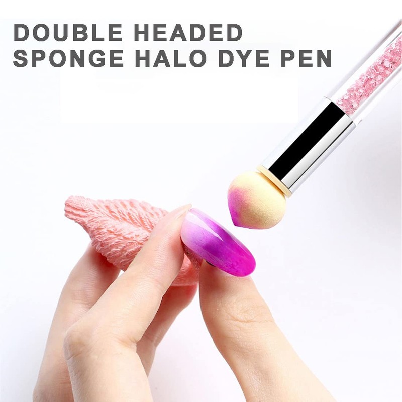 WeddHuis Nail Art Rendering Tools Double Head Sponge Stick, Nail