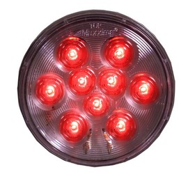Maxxima M42322RCL Red 4" Round Stop/Tail/Turn Light, Red Clear Lens, Grommet Mount