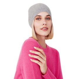 Style & Republic Women's Cashmere Sports Beanie Made of 100% Cashmere - Your Cuddly Premium Knitted Beanie for Stylish Autumn and Winter Moments - One Size / One Size, lightgrey