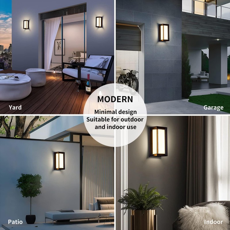 Degruand LED Modern Outdoor Wall Light 18W Rectangular,1800LM Bright Porch
