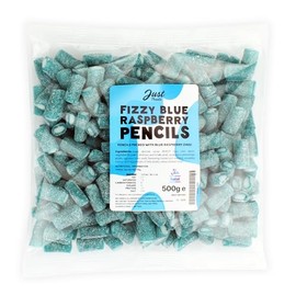 Just Treats Fizzy Blue Raspberry Pencils (500g Share Bag)