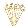 10 x Gold Engagement Rings Paper Straws | Bachelorette Party