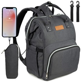 Neveq baby changing backpack, baby bag for travel, changing bag, large capacity, multi-compartment travel backpack, waterproof compartments, baby bottle holder.