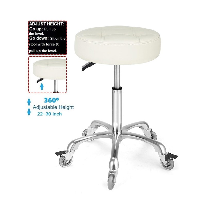 McDooFly Adjustable Heavy Duty Stool - Rolling Stools with Locking