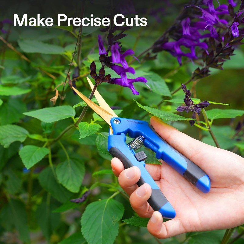 VIVOSUN Curved Gardening Scissors 6.5 Inch Hand Pruner Shear with