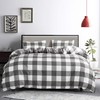 GETIANN Plaid Duvet Cover Set Queen Comforter Cover Set Full