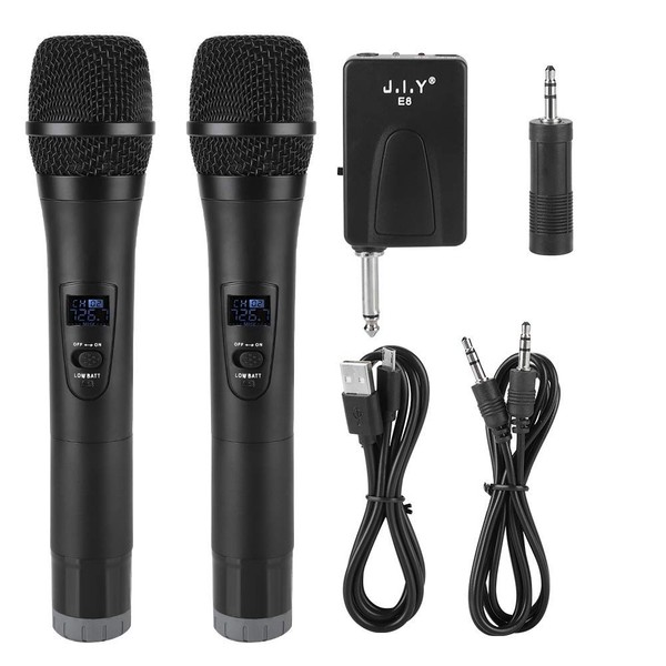 E8 1-to-2 Universal VHF Wireless Micrófono de mano portátil con