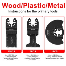 20-Piece Universal Oscillating Saw Blades Set - Quick Release Multi Tool Accessories Compatible with Fein Multimaster, Bosch, Dewalt, Dremel, Ryobi, Makita, and More for Wood and Metal Cutting