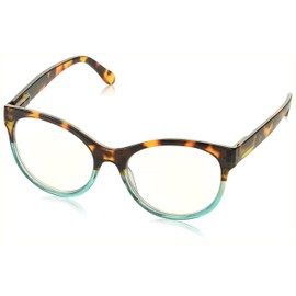 A.J. Morgan Eyewear Unisex Digital Age - Blue Light Blocking Computer Readers Reading Glasses, Tort/Teal, 50mm US