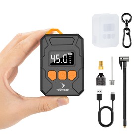 YOUNGDO 150PSI Bike Pump, Bicycle Pump with Digital Pressure Gauge, Electric Bike Air Pump with Presta and Schrader Valve for Bicycle, Motorcycle and Ball