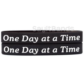 SayitBands 2 of One Day at a Time Wristbands - Encouragement, Reminder, Recovery Bracelets