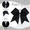 CN 2pcs Cheer Bows for Cheerleaders, Black Cheerleading Hair Bows