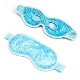 LERANXIN Cooling Eye Mask - Pack of 2 Cooling Pads Eyes, Combination Packs with Full and Half Eye Coverage, Eye Cooling Pads, for Relieving Eye Fatigue, Reusable