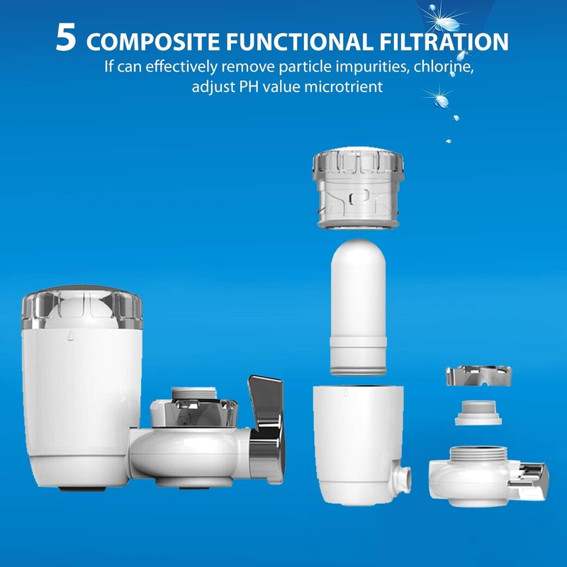 WBM Home Faucet Filter, Effective Purification System, Reduces Lead &
