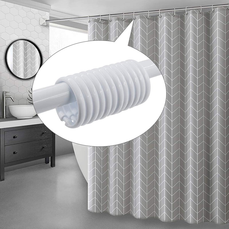 Top-Spring 12 Packs Shower Curtain Rings Plastic Curtain O Rings