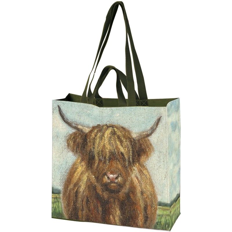 Primitives by Kathy Highland Cows Shopping Tote