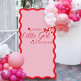 Leinuosen 6ft Strawberry Baby Shower Birthday Decorations Strawberry Themed Berry Sweet Party Backdrop Coquette Birthday Party Background Decor for Baby Shower Bachelorette (Pink)