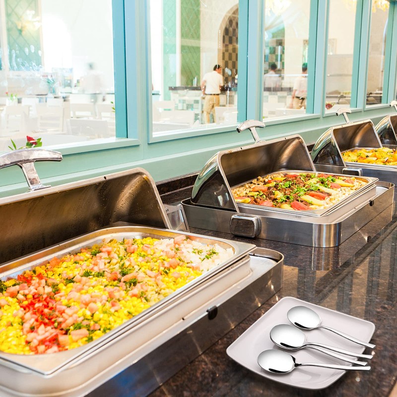 Bblina 8 Pieces Large Serving Spoons, Stainless Steel Buffet Serving