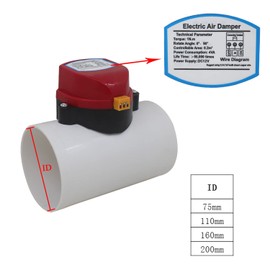 Zone Damper motorised air Vent PVC Duct Damper Ventilation Electric HVAC Damper Volume Control Volume Control Damper