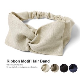 M.H.A.style 21545 Women's Hair Turban Headband with Ribbon Motif, Summer, C. Black