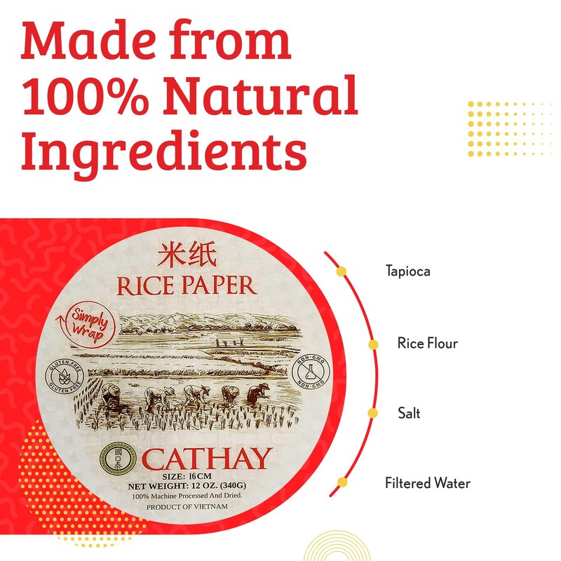 Cathay Fresh Spring Roll Rice Paper Wrappers, Rice Paper Wrappers