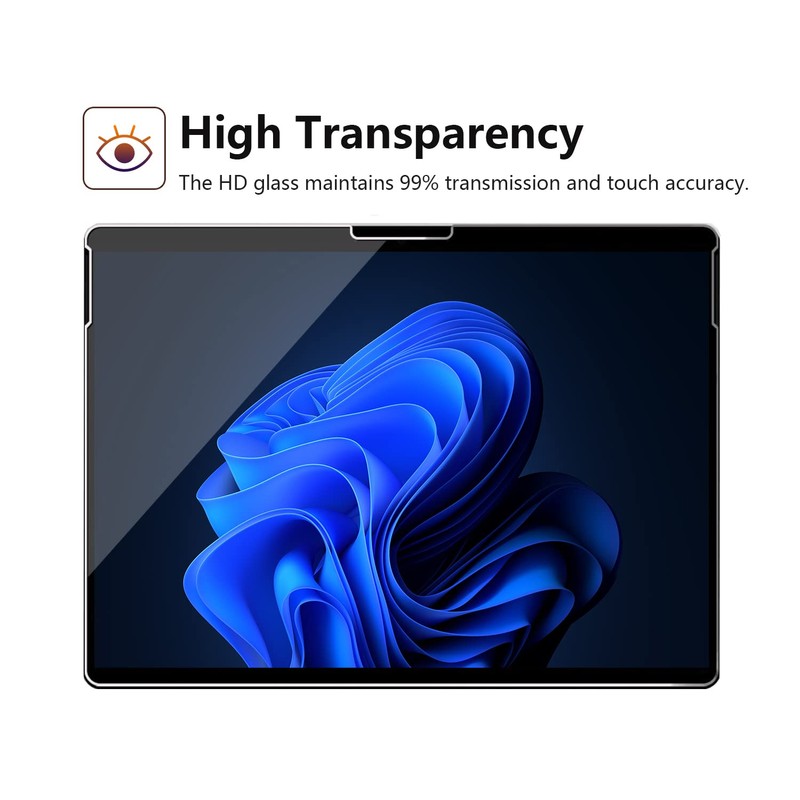 【2枚入】MEGOO ガラスフィルム Surface Pro 9/Pro 8/X 2022（13インチ）専用 液晶保護フィルム 指紋防止/高透過率/9H高硬度/貼り付けやすい サーフェイス用強化フィルム