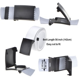 Up to 52 inch Waist Adjustable Belt with Robust Black Military Buckle (16 Colours and Combination Options) - purple