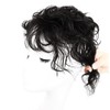 ICRAB 9" Natural Fluffy Human Hair Topper Short Black Curly