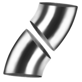 AIMCOCO - Tubo de escape SS304 de acero inoxidable de 2 pulgadas y 45 grados para sistema de escape modificado de coche, tubo de escape de 2 pulgadas, tono plateado, pasamanos de escalera (2 piezas)