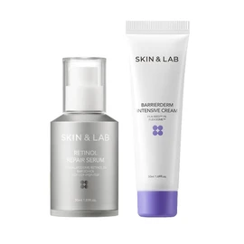 Skin & Lab Vegan Retinol Serum, 1.0 fl oz (30 ml) + Barrier Darm, Moist Cream, 1.7 fl oz (50 ml), Set of 2