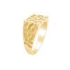 Rectangular Nugget Wedding Band Ring For Mens In 14k Yellow
