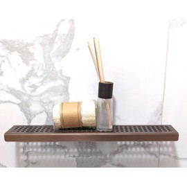 SereneDrains Stainless Steel Oil Rubbed Bronze Shower Shelf for Inside Shower Drill In Wall Mount Small Bathroom Shelf Decor Organizer Rack Caddy Floating (Oil Rubbed Bronze, 12 Inch)