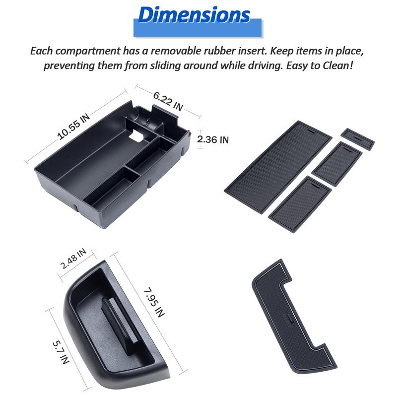 TOPINSTALL New Tray 2PCS Set Compatible with 2021-2024 Ford Bronco