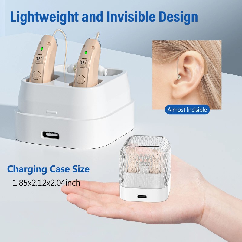 K&FCOPTEE Digtal Invisible Rechargeable Hearing Aids For Seniors BTE With