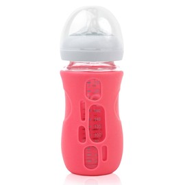Olababy Silicone Sleeve for Avent Natural Glass Baby Bottles (8 oz, Pink)
