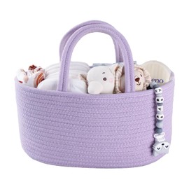 XUANGUO Organizador De Pañales Para Bebé, Cuerda De Algodón, Cesta De Almacenamiento Para Guardería, Soporte Portátil, Bolsa De Mano Para Cambiador, Viaje En Coche, Regalos Para Baby Shower, Artículos