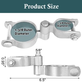 Complete Gate Hardware Kit for 1-3/8" Pipe - Heavy Duty Hinges & Padlock-Ready Latch (5-Piece Set) - Chain Link Fence/Dog Kennel