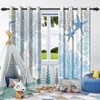 DASHAN Nautical Coastal Blackout Curtains for Bedroom 84 inch Length