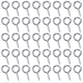 Shapenty Mini Metal Screw Eye Pin Hook Small Hoop Peg for Resin Keychain Crafts Christmas Ornaments Earring Necklace Bead Charm Jewelry Making Projects Cork Bottles,150PCS (13x6mm, Silver)
