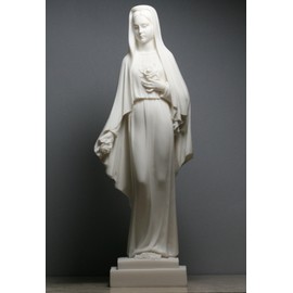 Virgin Mary Mother of Jesus Holy Our Lady of Rose Madonna Statue Cast Alabaster