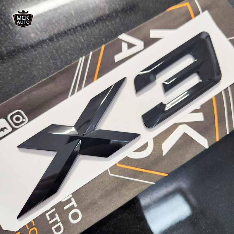 MCK Auto - X3 Black Glossy Rear Boot Logo Back