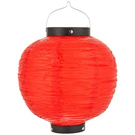 n 無地 提灯 9120 赤 無地 八 寸 丸