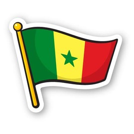 Squiddy Senegal Flag - Vinyl Sticker Decal for Phone, Laptop, Water Bottle (3" Wide)