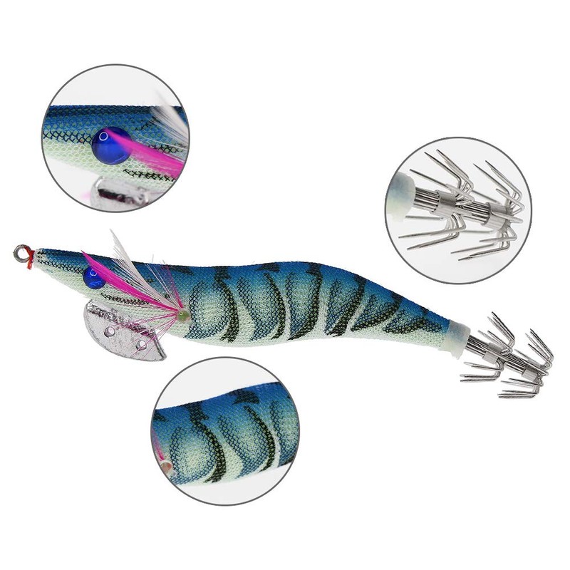 Croch 8pcs Squid Jig Hard Fishing Lures Artificial Spinner Lures