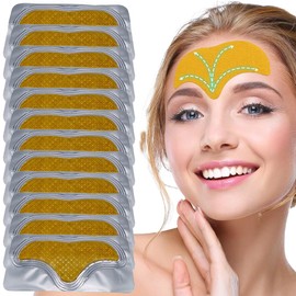 Forehead Wrinkle Patches,12pcs Collagen Forehead Anti Wrinkle Patches,Anti Wrinkle Patches,24k Gold Forehead Face Smoothing Forehead Patches,Anti Wrinkle Tighten Skin